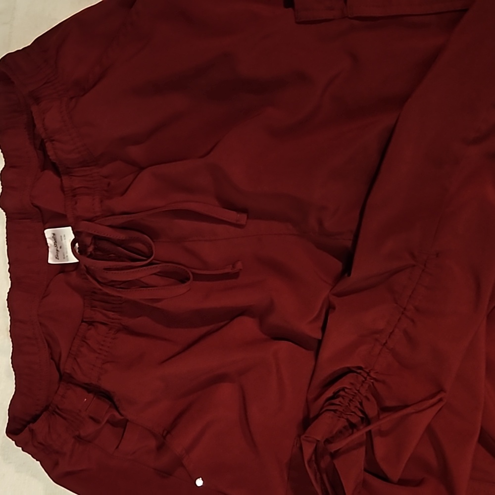 Easy Stretch cargo scrub pants in wine